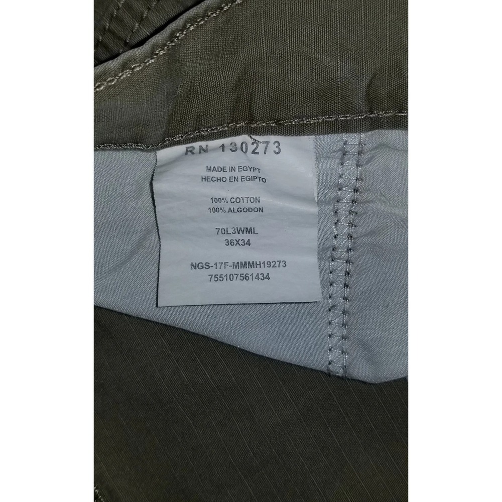 Wrangler Ripstop Khaki Cargo Hiking Pants Men Size 36x34 Straight Brown/Tan 2057 - Picture 3 of 3